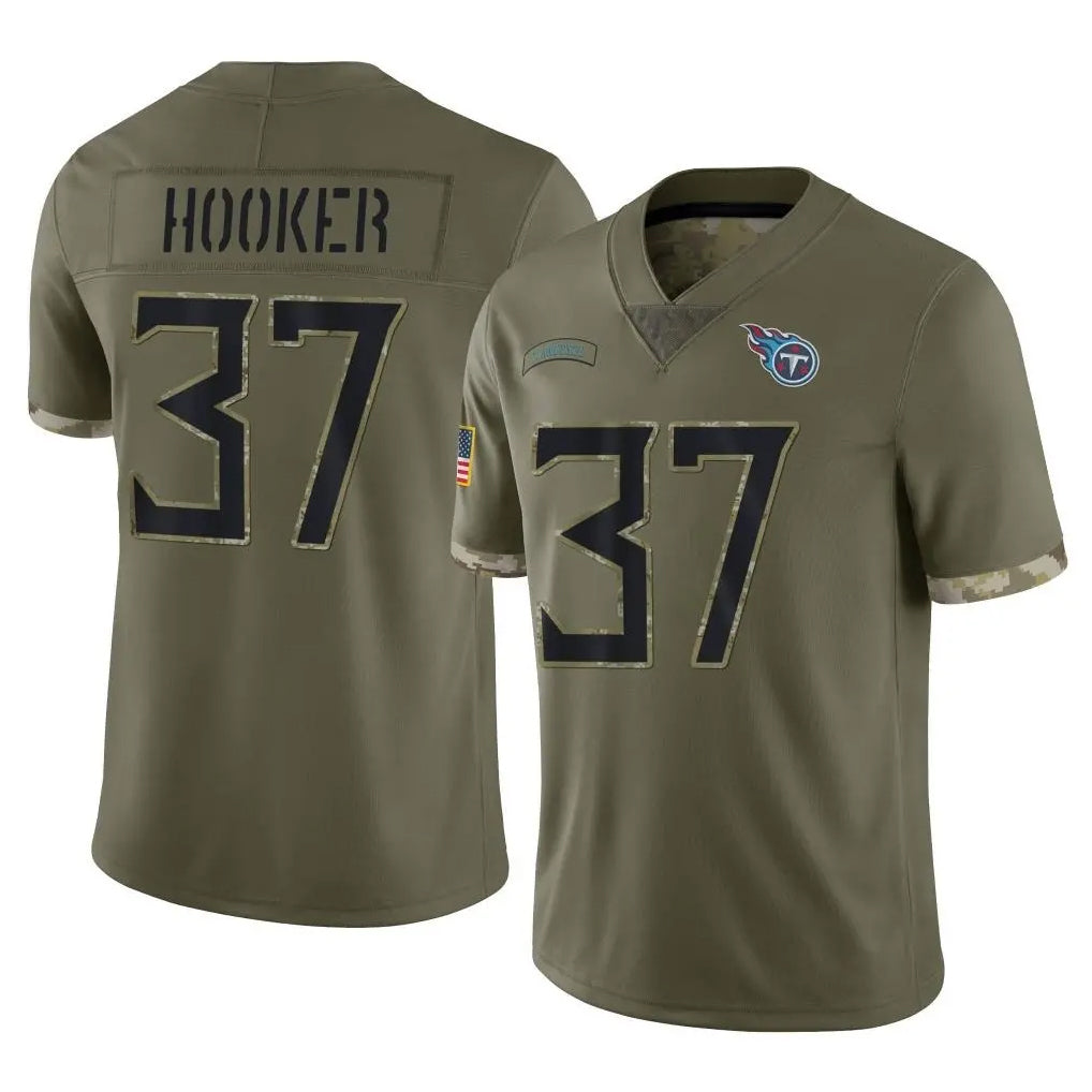Seanshop T.Titans #37 Amani Hooker Player Olive Limited Salute to Service Home Game Stitched Jerseys