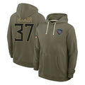 Seanshop T.Titans #37 Amani Hooker Player Olive Salute to Service Hoodies Home Game Stitched Jerseys
