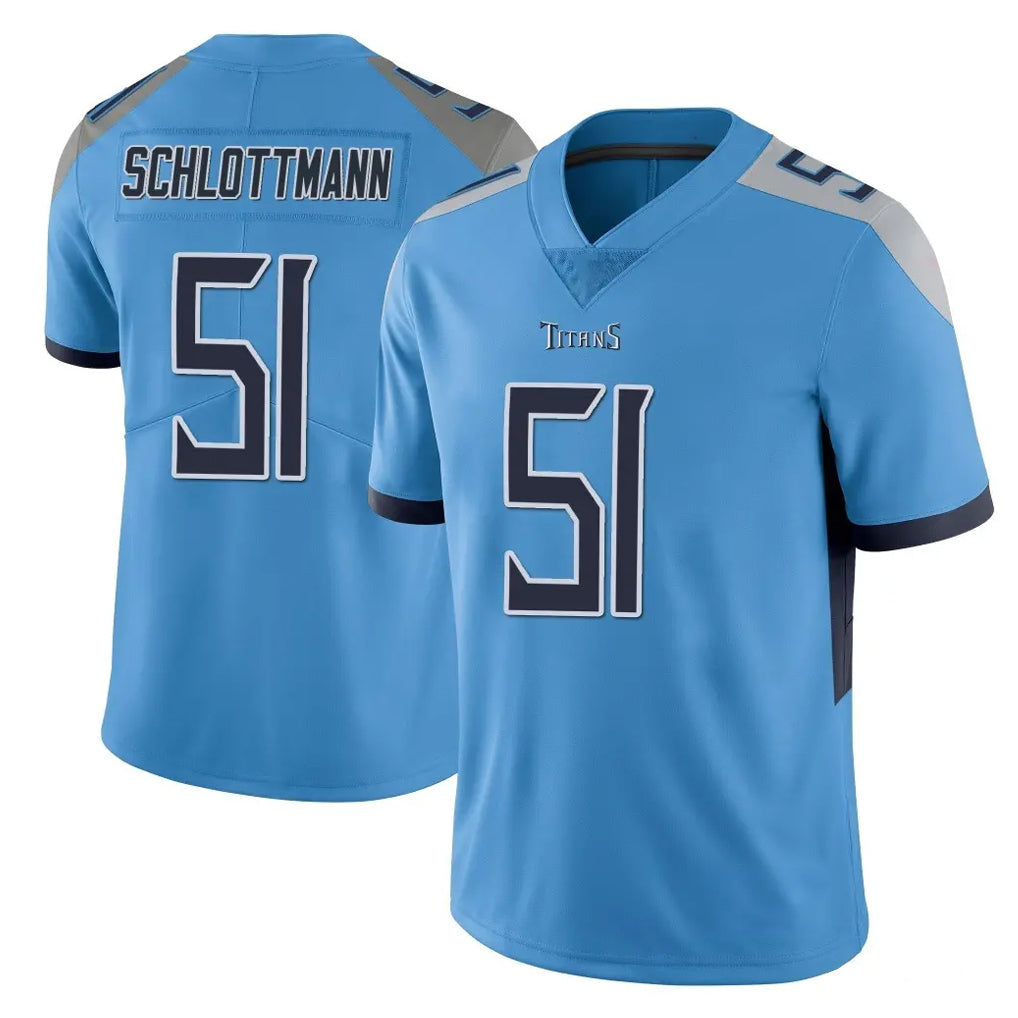 Seanshop T.Titans #51 Austin Schlottmann Player Light Blue Limited Vapor Untouchable Home Game Stitched Jerseys