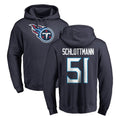 Seanshop T.Titans #51 Austin Schlottmann Player Navy Logo Pullover Hoodies Home Game Stitched Jerseys