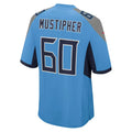 T.Titans #60 Sam Mustipher Light Blue Tomch Team Game Jersey