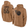 Seanshop T.Titans #66 Fernando Carmona Jr. Player Brown Salute To Service Club Pullover Hoodies Home Game Stitched Jerseys