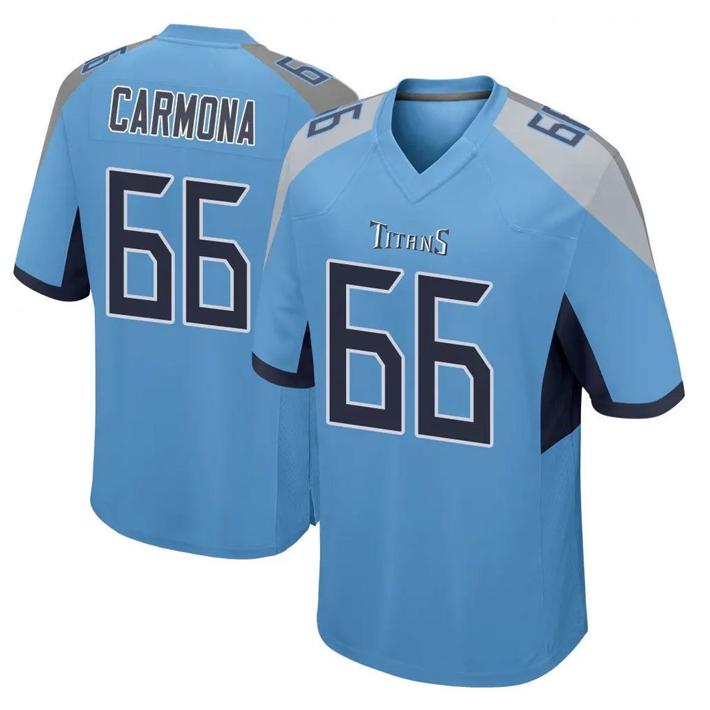 Seanshop T.Titans #66 Fernando Carmona Jr. Player Light Blue Home Game Stitched Jerseys