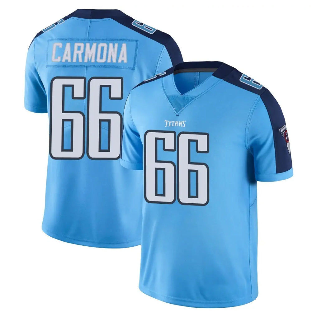 Seanshop T.Titans #66 Fernando Carmona Jr. Player Light Blue Limited Color Rush Home Game Stitched Jerseys
