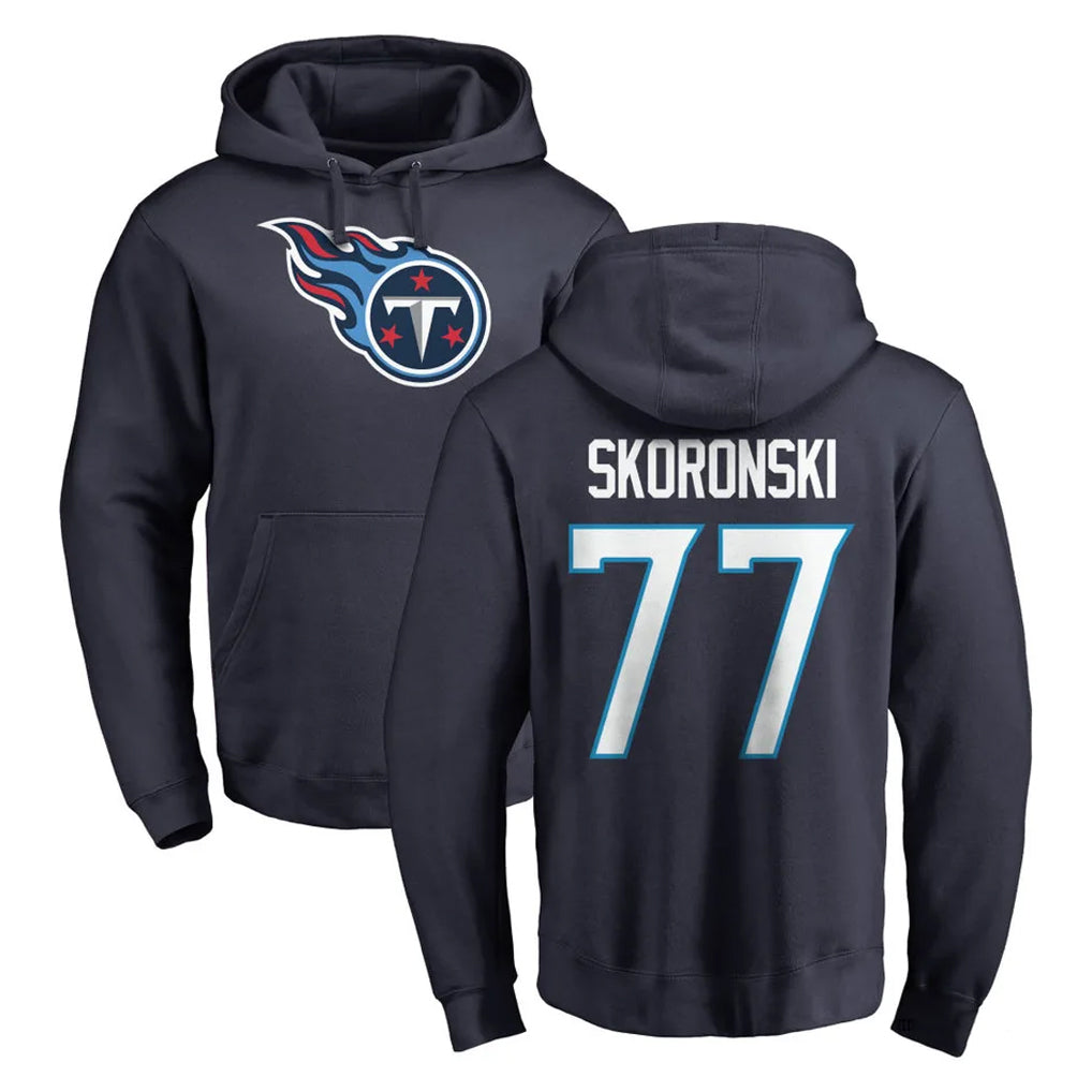 Seanshop T.Titans #77 Peter Skoronski Player Navy Logo Pullover Hoodies Home Game Stitched Jerseys