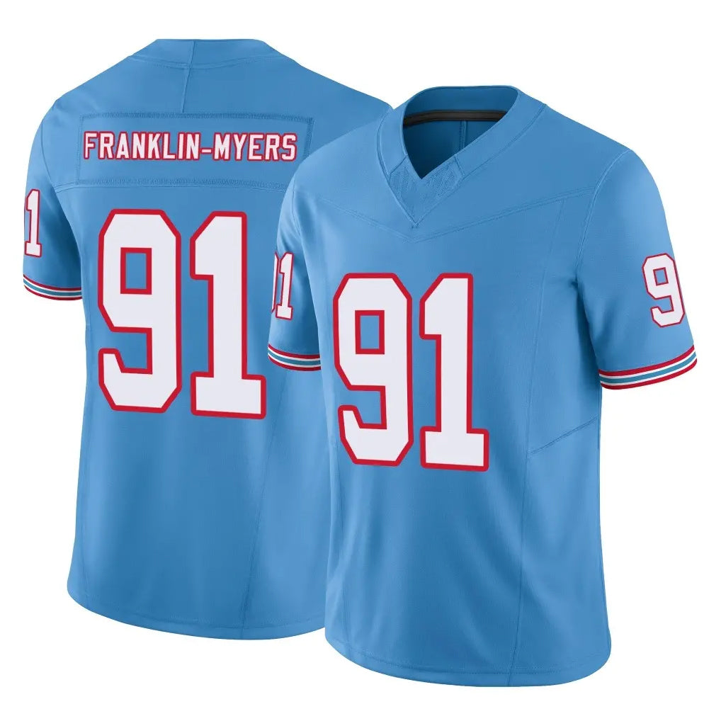 Seanshop T.Titans #91 John Franklin-Myers Player Light Blue Limited Vapor F.U.S.E. Home Game Stitched Jerseys