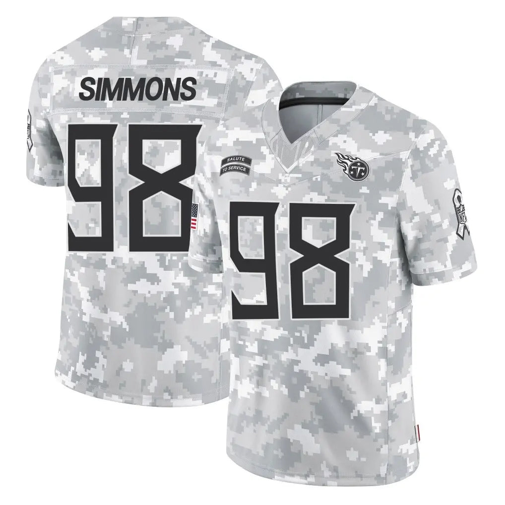 Seanshop T.Titans #98 Jeffery Simmons Player Arctic Camo Limited Salute to Service Home Game Stitched Jerseys