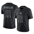 Seanshop TB.Buccaneers #11 Jalen McMillan Player Black Reflective Limited Home Game Stitched Jerseys