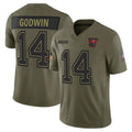 Seanshop TB.Buccaneers #14 Chris Godwin Jr. Player Olive 2025 Salute To Service Limited Home Game Stitched Jerseys