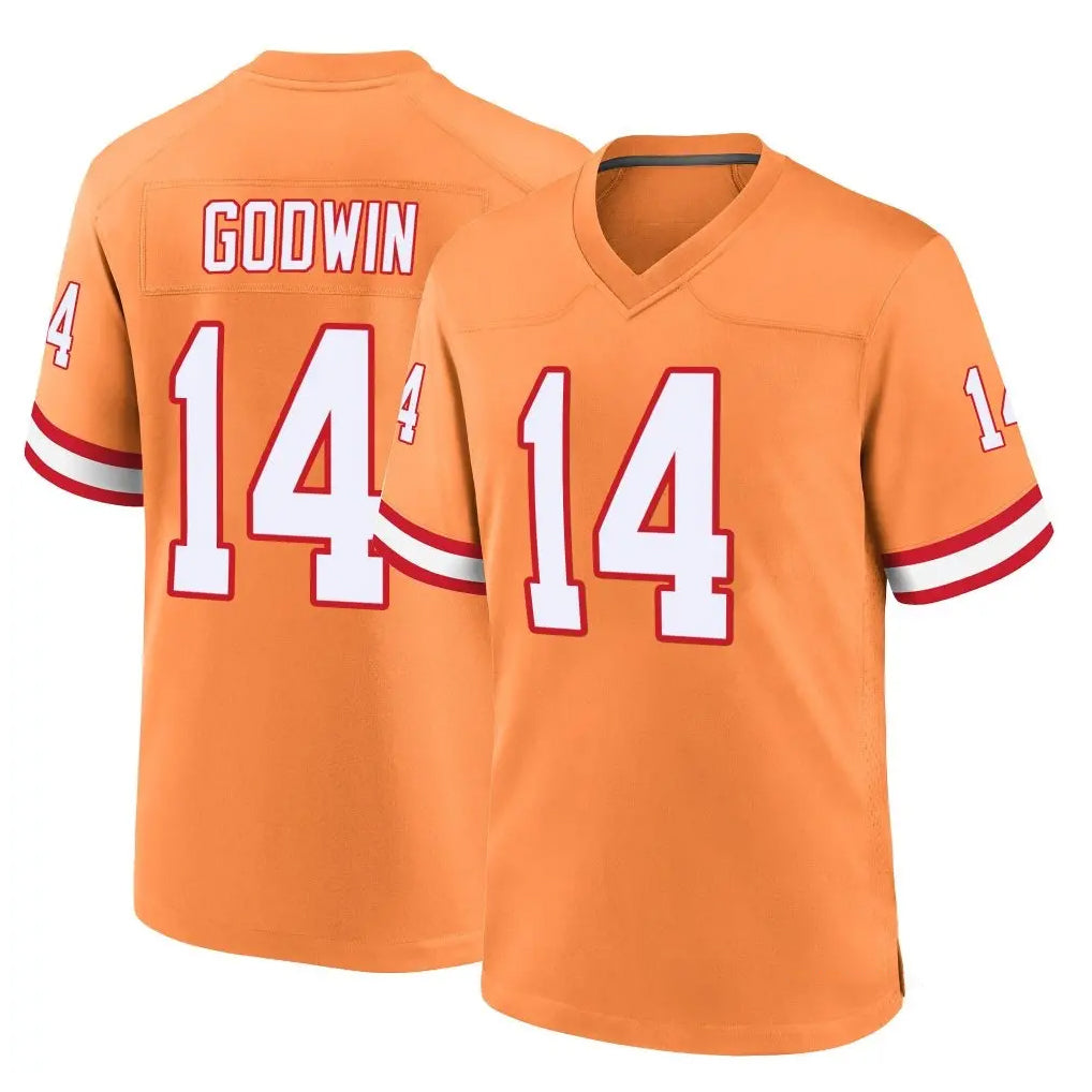 Seanshop TB.Buccaneers #14 Chris Godwin Jr. Player Orange Throwback Home Game Stitched Jerseys