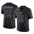 Seanshop TB.Buccaneers #15 Tez Johnson Player Black Reflective Limited Home Game Stitched Jerseys