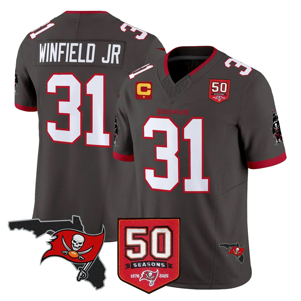 Seanshop TB.Buccaneers #31 Antoine Winfield Jr. Player Pewter Limited 2026 Season Vapor F.U.S.E. Home Game Stitched Jerseys