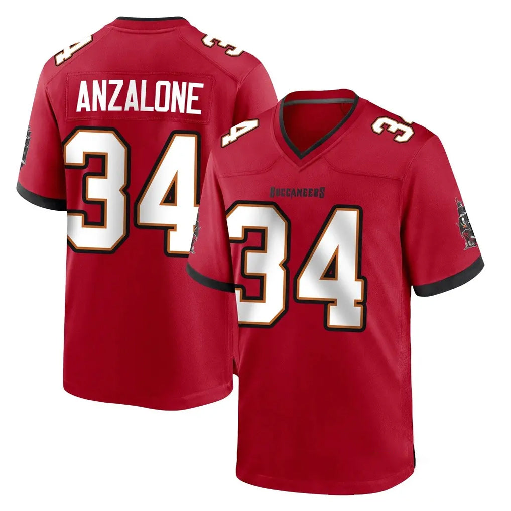Seanshop TB.Buccaneers #34 Alex Anzalone Player Red Home Game Stitched Jerseys