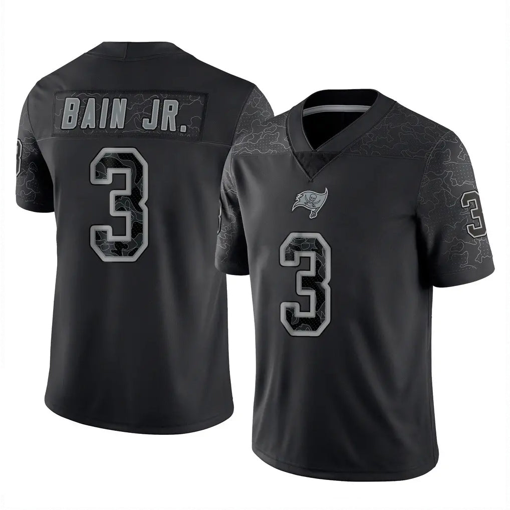Seanshop TB.Buccaneers #3 Rueben Bain Jr. Player Black Reflective Limited Home Game Stitched Jerseys