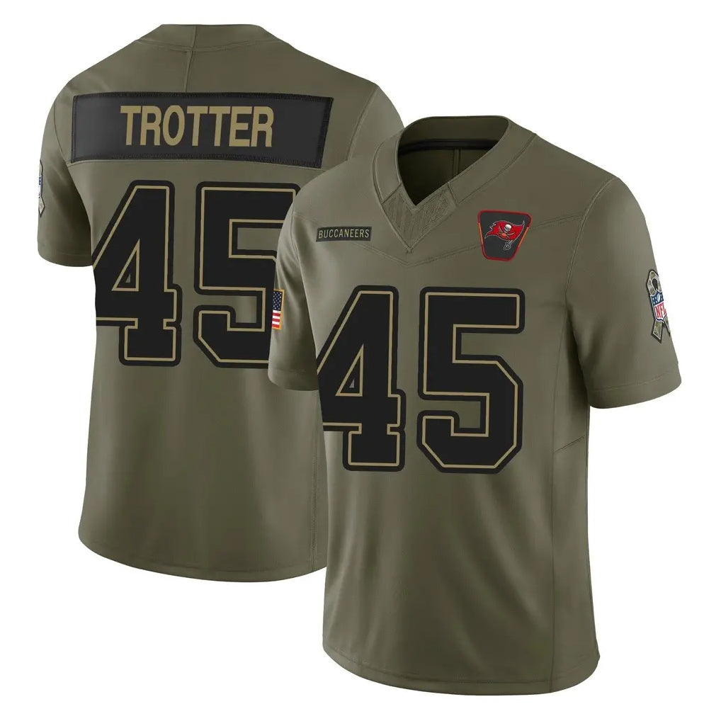 Seanshop TB.Buccaneers #45 Josiah Trotte Player Olive 2025 Salute To Service Limited Home Game Stitched Jerseys