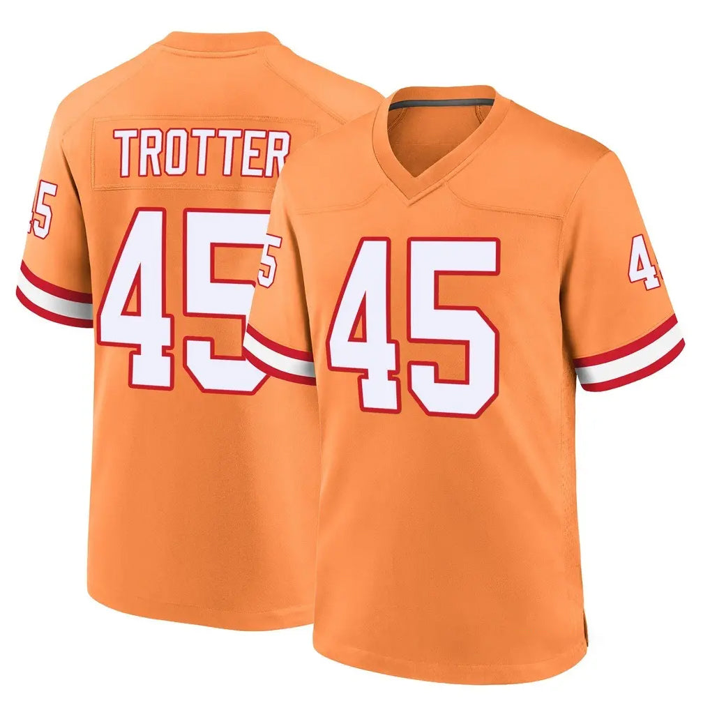 Seanshop TB.Buccaneers #45 Josiah Trotte Player Orange Throwback Home Game Stitched Jerseys