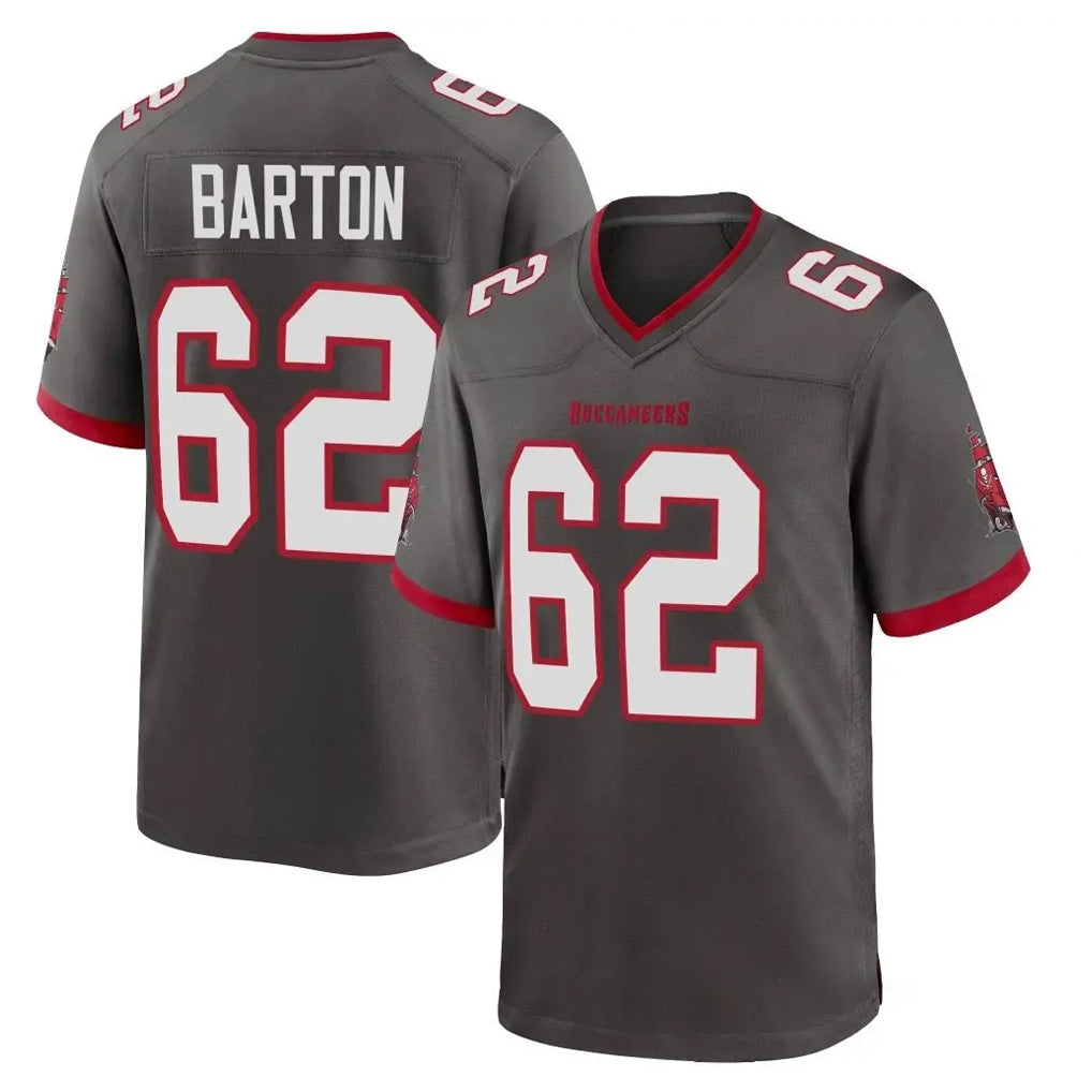 Seanshop TB.Buccaneers #62 Graham Barton Player Pewter Alternate Home Game Stitched Jerseys