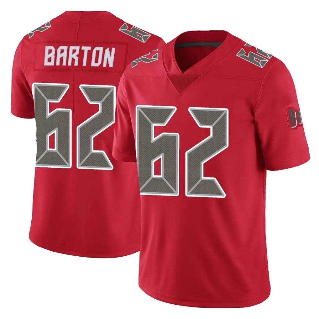 Seanshop TB.Buccaneers #62 Graham Barton Player Red Limited Color Rush Home Game Stitched Jerseys