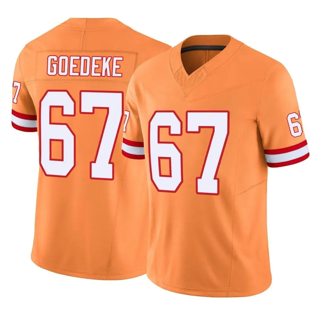 Seanshop TB.Buccaneers #67 Luke Goedeke Player Orange Limited Vapor F.U.S.E. Home Game Stitched Jerseys