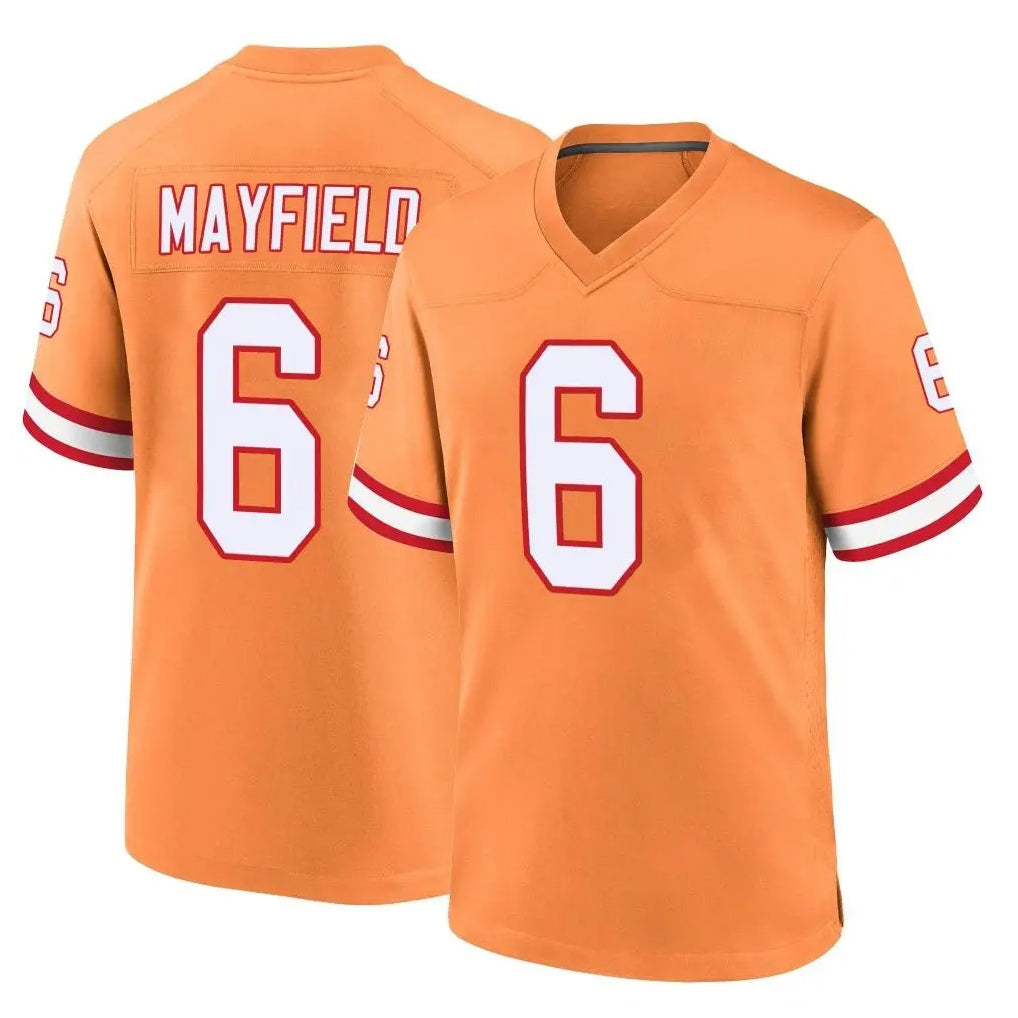 Seanshop TB.Buccaneers #6 Baker Mayfield Player Orange Throwback Home Game Stitched Jerseys
