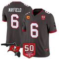 Seanshop TB.Buccaneers #6 Baker Mayfield Player Pewter 50th Season Vapor Limited Home Game Stitched Jerseys