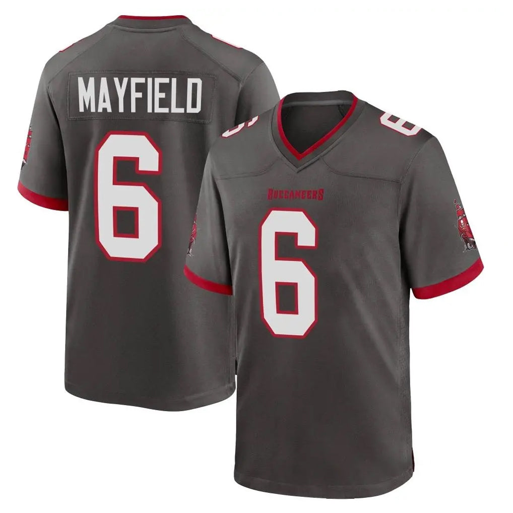 Seanshop TB.Buccaneers #6 Baker Mayfield Player Pewter Alternate Home Game Stitched Jerseys