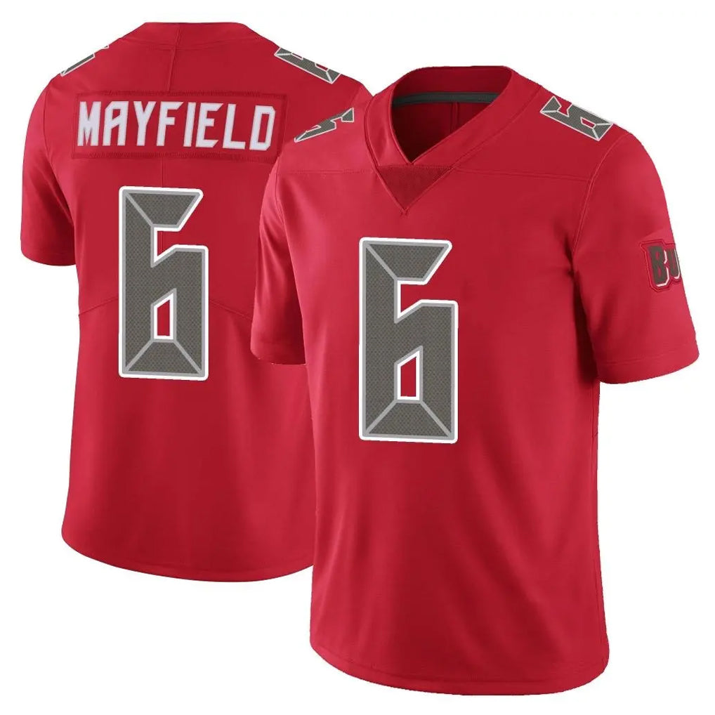 Seanshop TB.Buccaneers #6 Baker Mayfield Player Red Limited Color Rush Home Game Stitched Jerseys