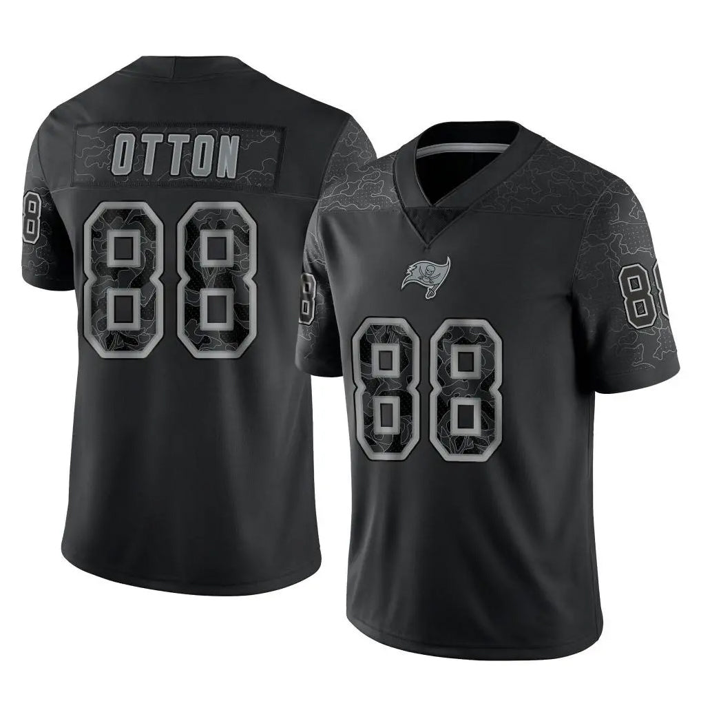 Seanshop TB.Buccaneers #88 Cade Otton Player Black Reflective Limited Home Game Stitched Jerseys