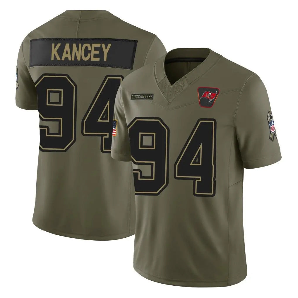 Seanshop TB.Buccaneers #94 Calijah Kancey Player Olive 2025 Salute To Service Limited Home Game Stitched Jerseys