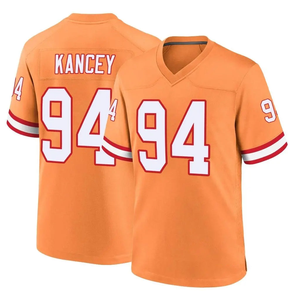 Seanshop TB.Buccaneers #94 Calijah Kancey Player Orange Throwback Home Game Stitched Jerseys