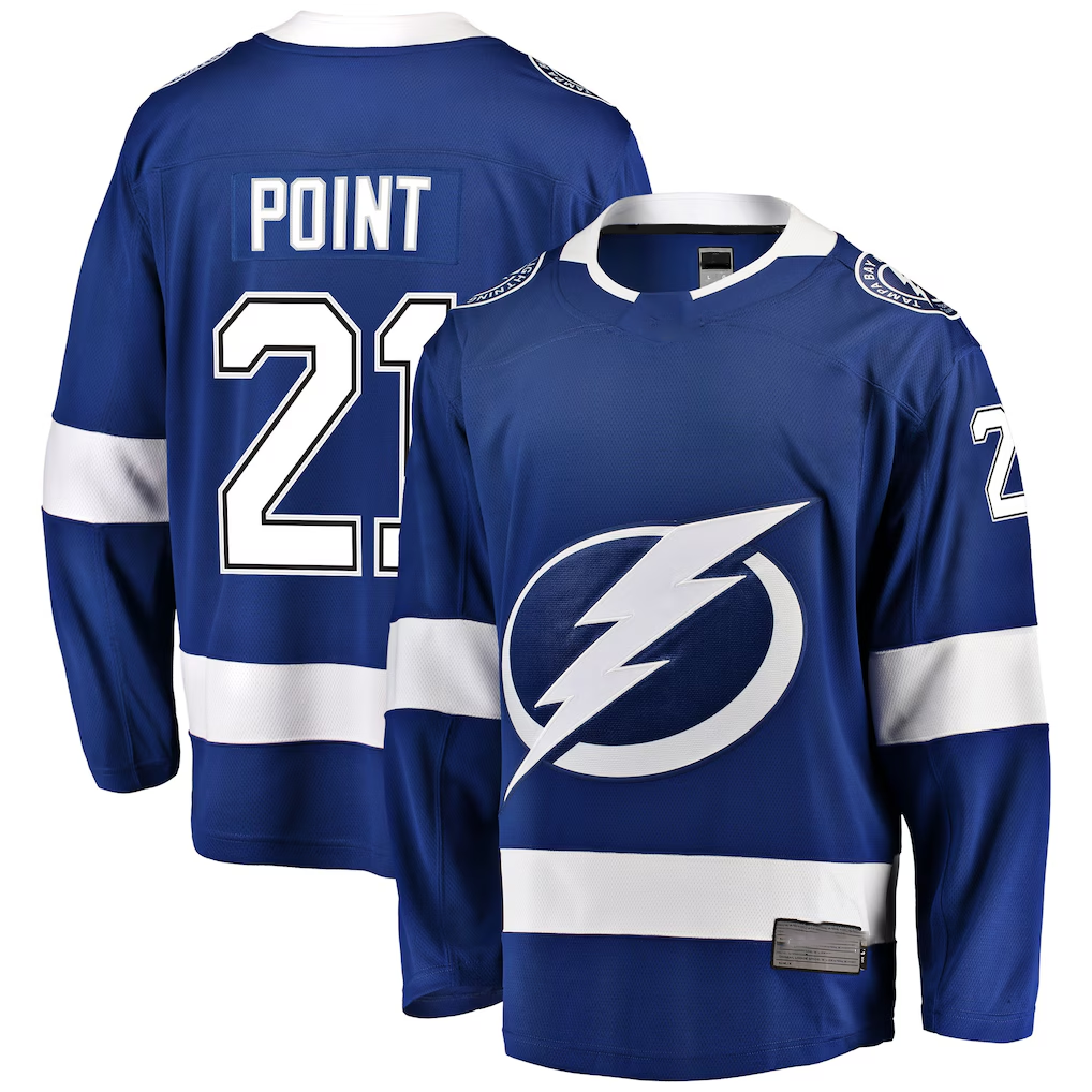 Seanshop TB.Lightning #21 Brayden Point Blue Breakaway Jerseys