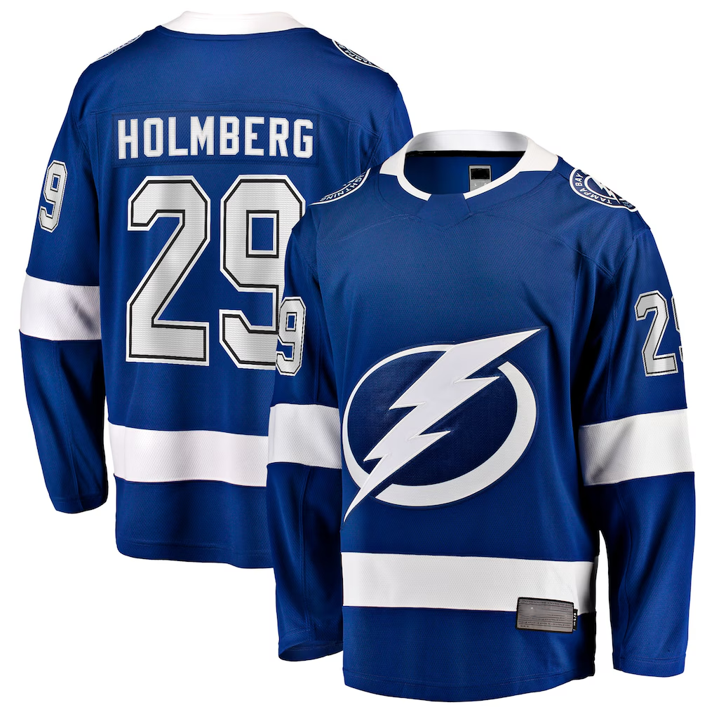 Seanshop TB.Lightning #29 Pontus Holmberg Blue Home Breakaway Player Jerseys