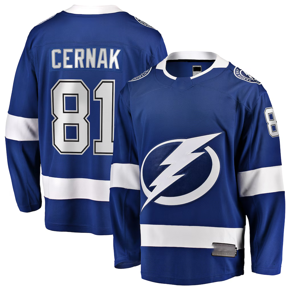 Seanshop TB.Lightning #81 Erik Cernak Blue Home Breakaway Player Jerseys