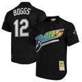 Seanshop  TB.Rays #12 Wade Boggs Player Black Mitchell & Ness Cooperstown Replica Stitched Jerseys