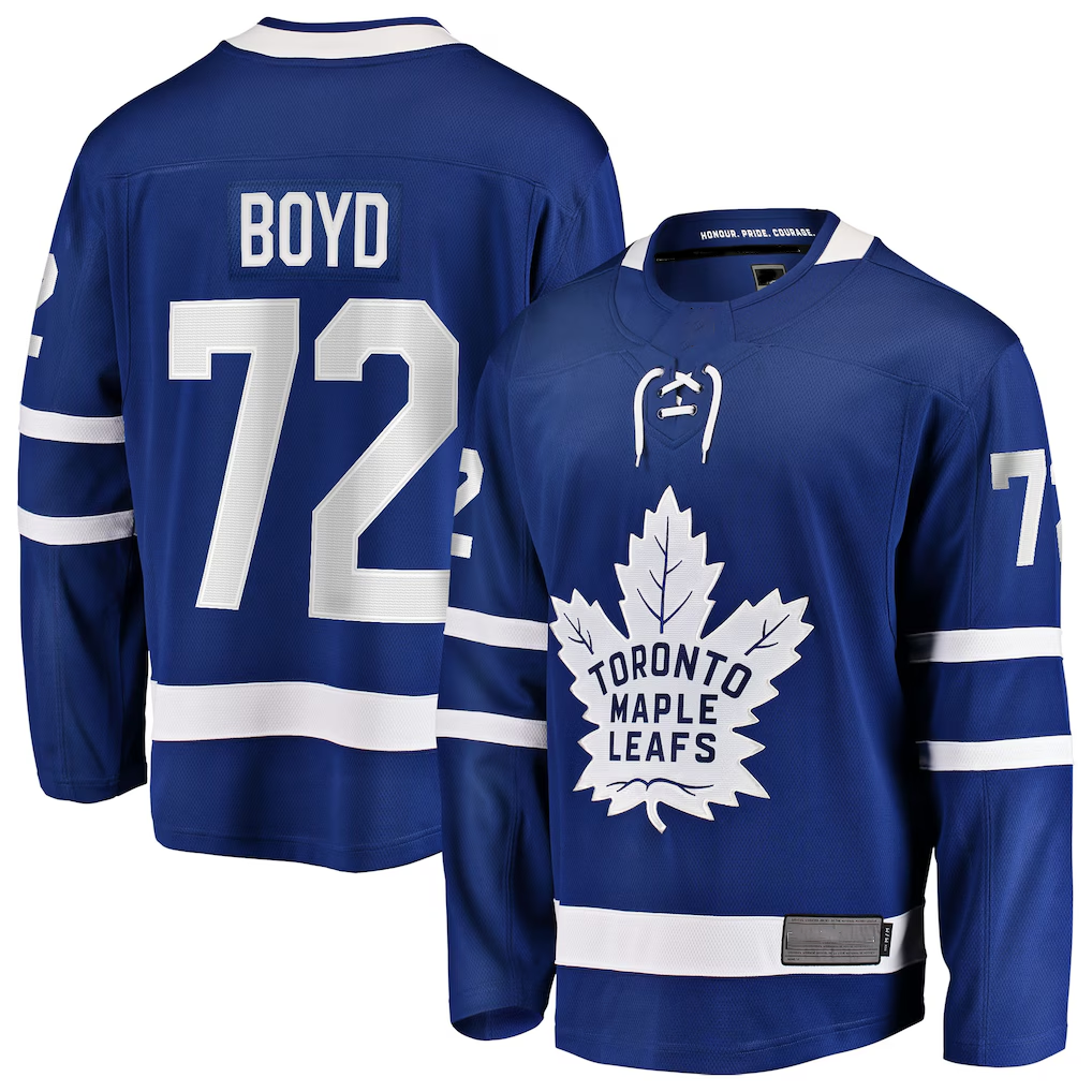 Seanshop TM.Leafs #72 Travis Boyd Blue Home Breakaway Jerseys