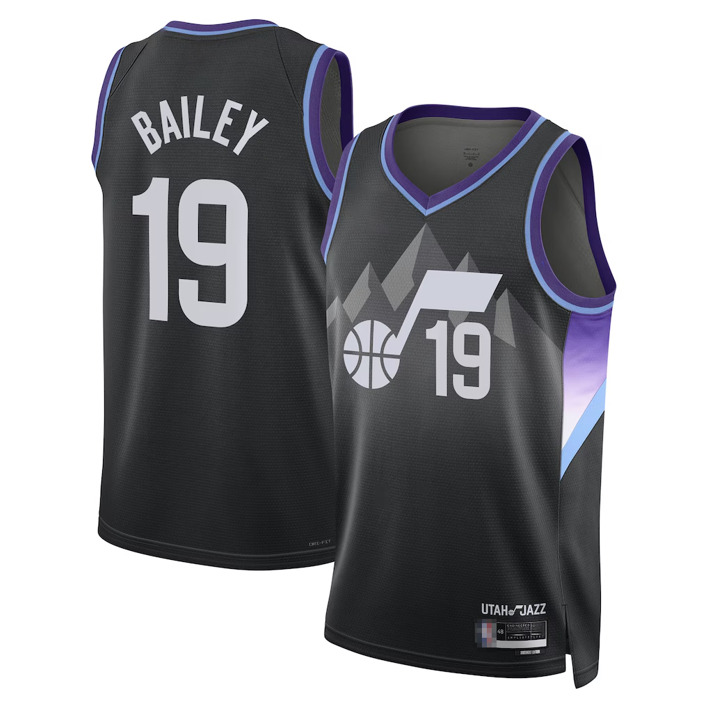 Seanshop U.Jazz #19 Ace Bailey Black Swingman Player Jerseys - Statement Edition