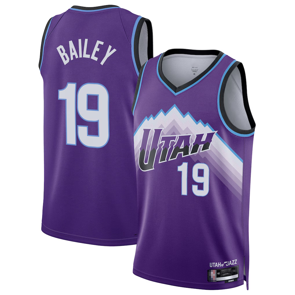Seanshop U.Jazz #19 Ace Bailey Purple Swingman Jerseys - Icon Edition