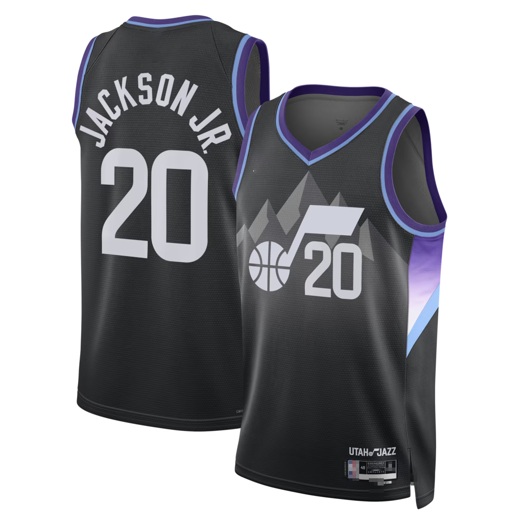 Seanshop U.Jazz #20 Jaren Jackson Jr. Black Swingman Jerseys - Statement Edition