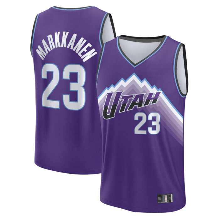 Seanshop U.Jazz #23 Lauri Markkanen Fanatics Purple Fast Break Replica Jerseys - Icon Edition
