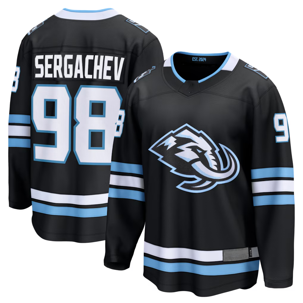 Seanshop U.Mammoth #98 Mikhail Sergachev Black Home Breakaway Player Jerseys
