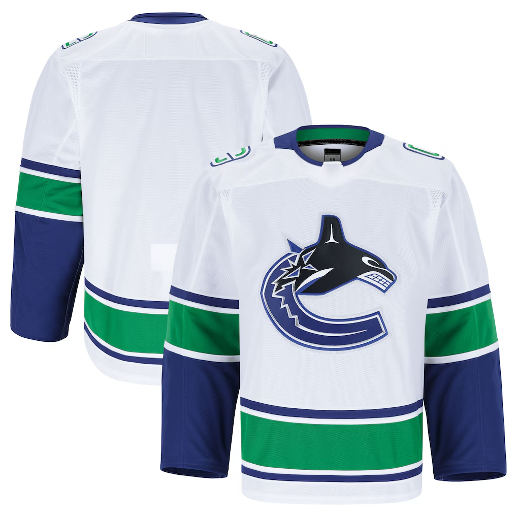 Seanshop V.Canucks White Away Authentic Pro Jerseys