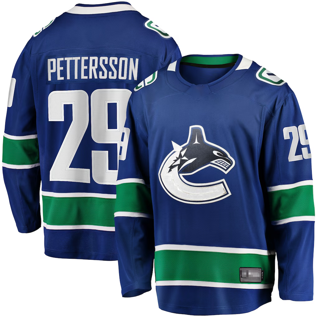 Seanshop V.Canucks #29 Marcus Pettersson Blue Home Breakaway Jerseys