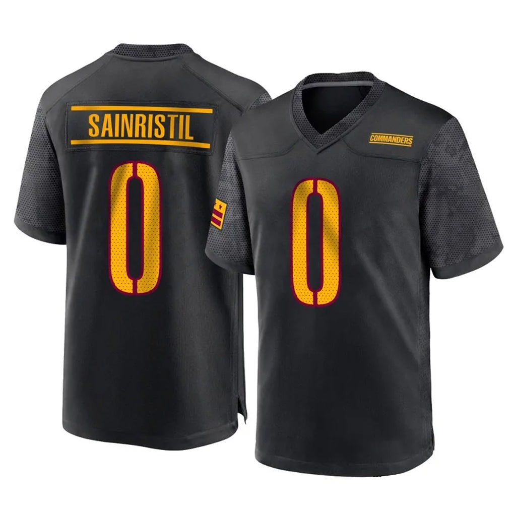Seanshop W.Commanders #0 Mike Sainristil Player Black Home Game Stitched Jerseys