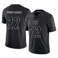 Seanshop W.Commanders #22 Jacory Croskey-Merritt Player Black Limited Reflective Home Game Stitched Jerseys