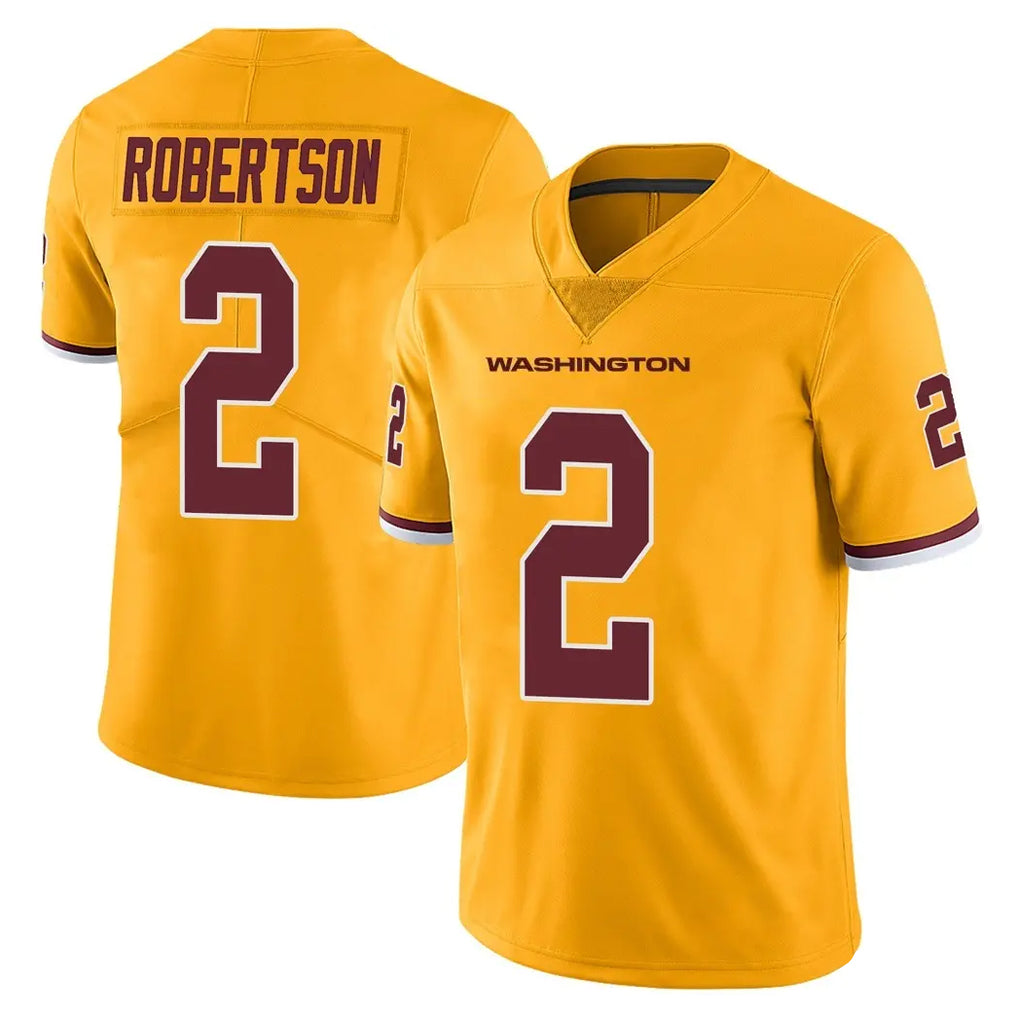 Seanshop W.Commanders #2 Amik Robertson Player Gold Limited Color Rush Home Game Stitched Jerseys