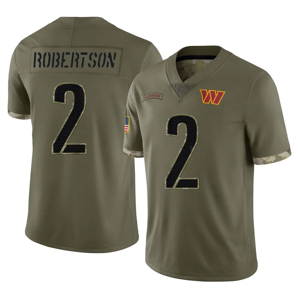 Seanshop W.Commanders #2 Amik Robertson Player Olive Salute To Service Limited Home Game Stitched Jerseys