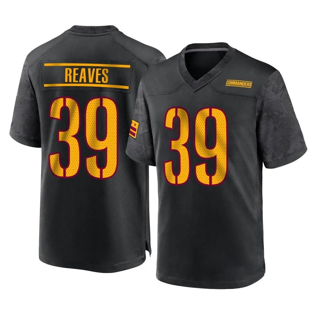 Seanshop W.Commanders #39 Jeremy Reaves Player Black Home Game Stitched Jerseys