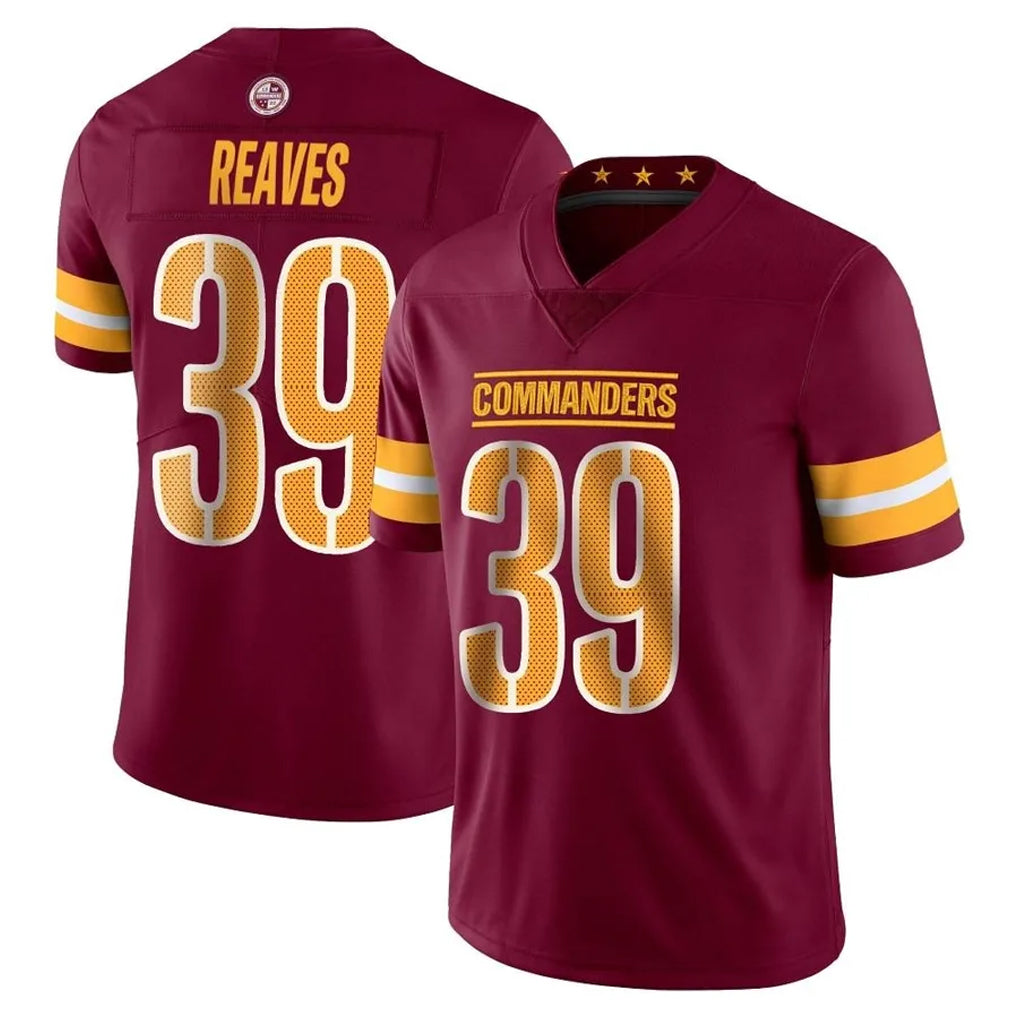 Seanshop W.Commanders #39 Jeremy Reaves Player Burgundy Team Color Home Game Stitched Jerseys