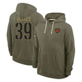Seanshop W.Commanders #39 Jeremy Reaves Player Olive Salute to Service Pullover Hoodies Limited Home Stitched Jerseys