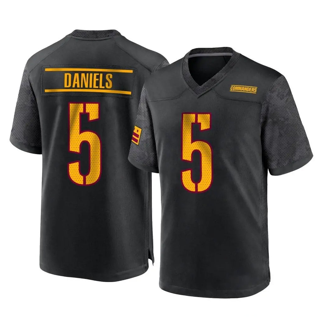 Seanshop W.Commanders #5 Jayden Daniels Player Black Home Game Stitched Jerseys